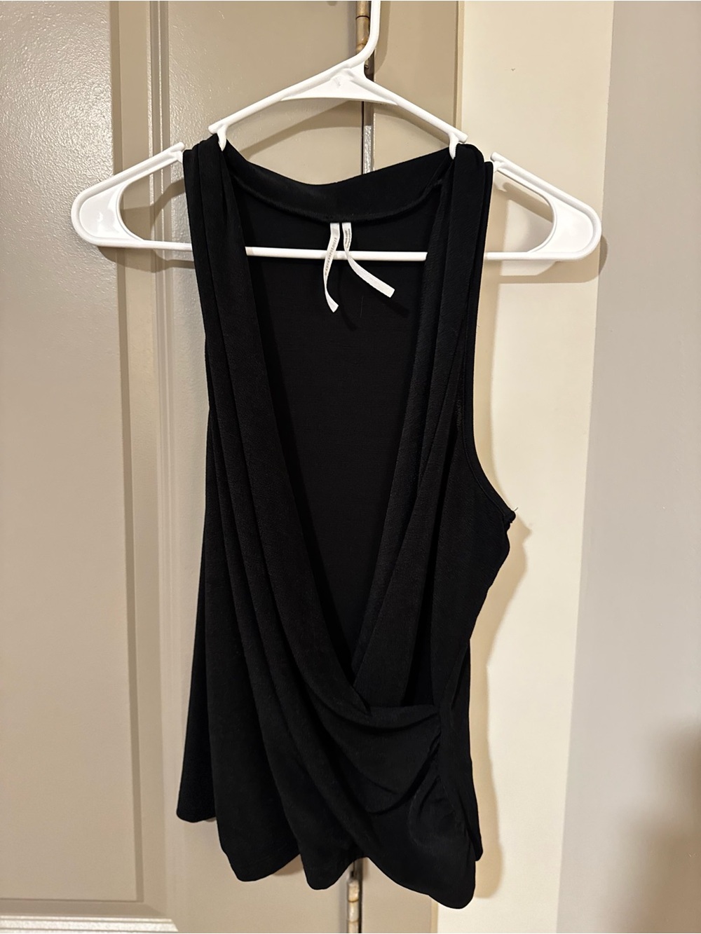 Anthropologie Black Draped Sleeveless Blouse